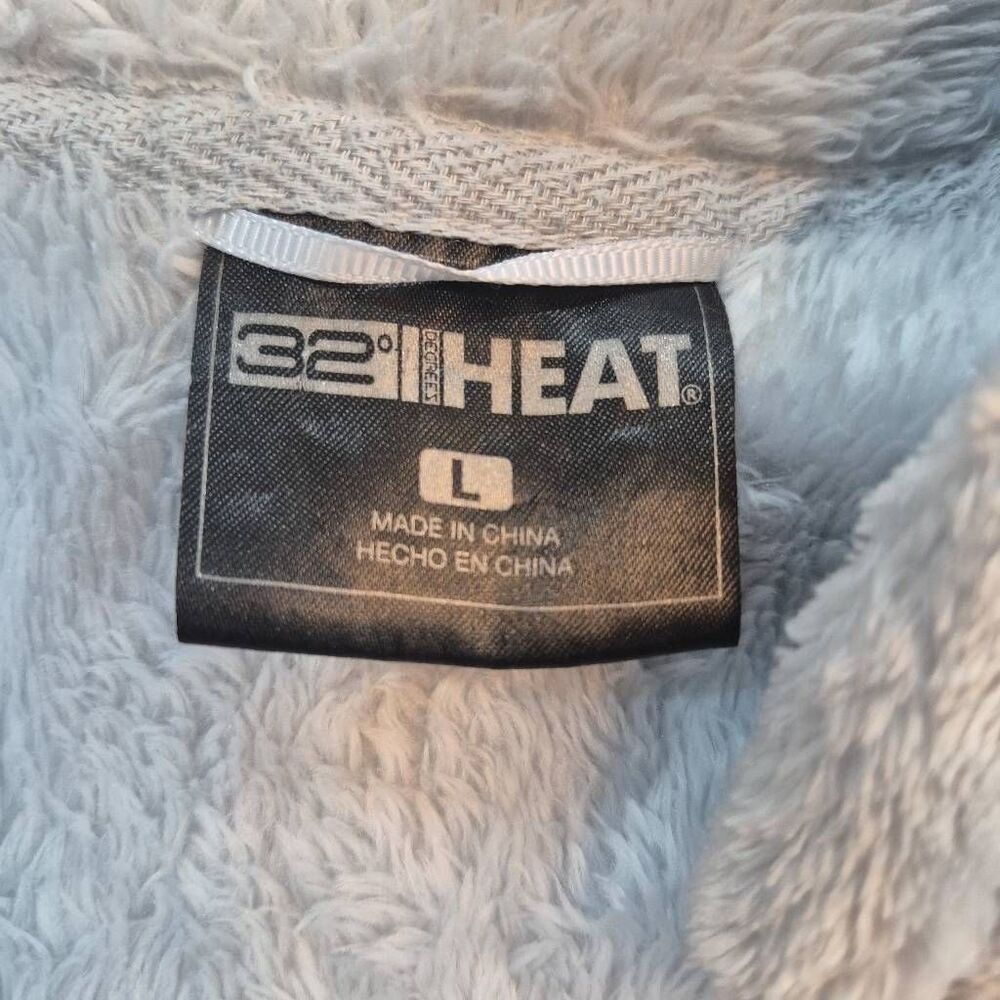 32 Degrees Heat Plush Faux Fur Full Zip Jacket Women Size L Blue Gray EUC - Picture 10 of 11